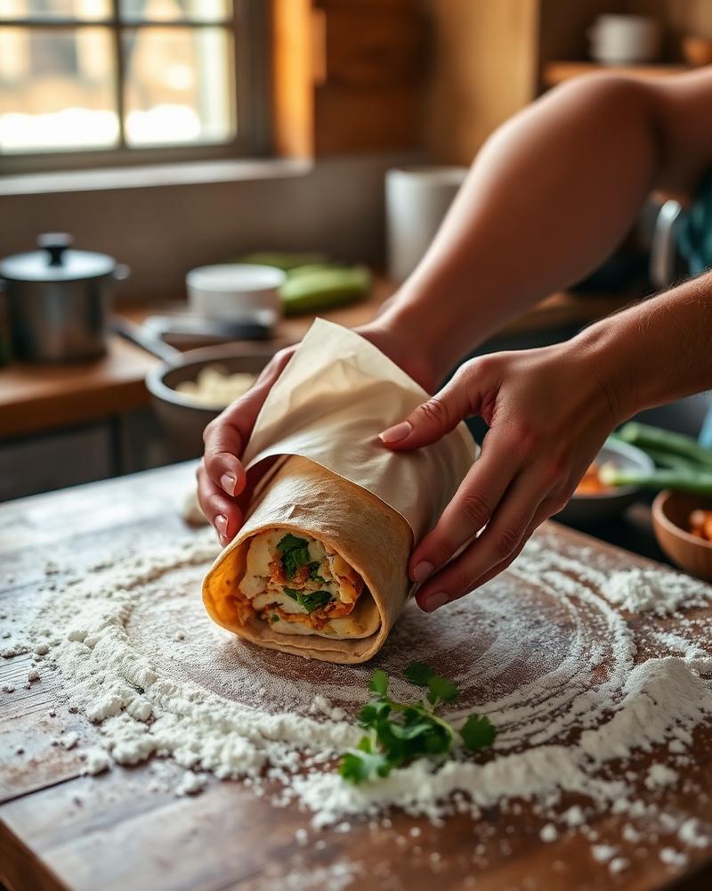Wrapping a burrito